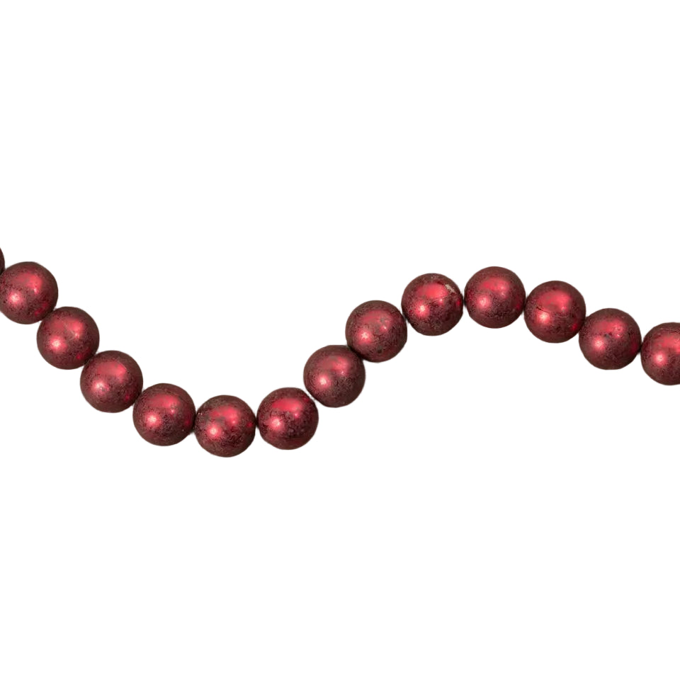XL Bead Garland, Aged Red, 9 ft.