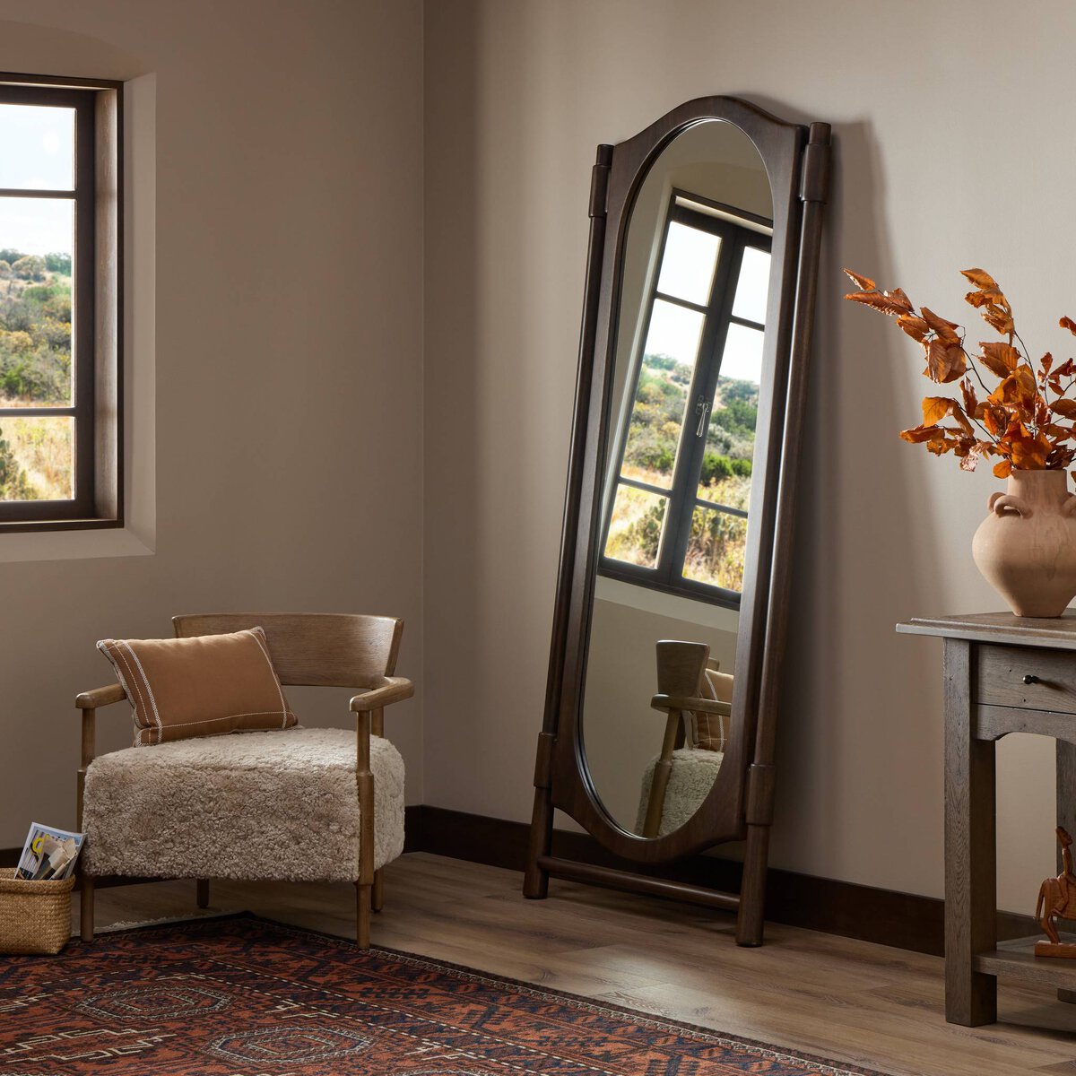 Elowyn Mirror, Dark Brown Mango, 36.5 X 2.5 X 80.75 in.