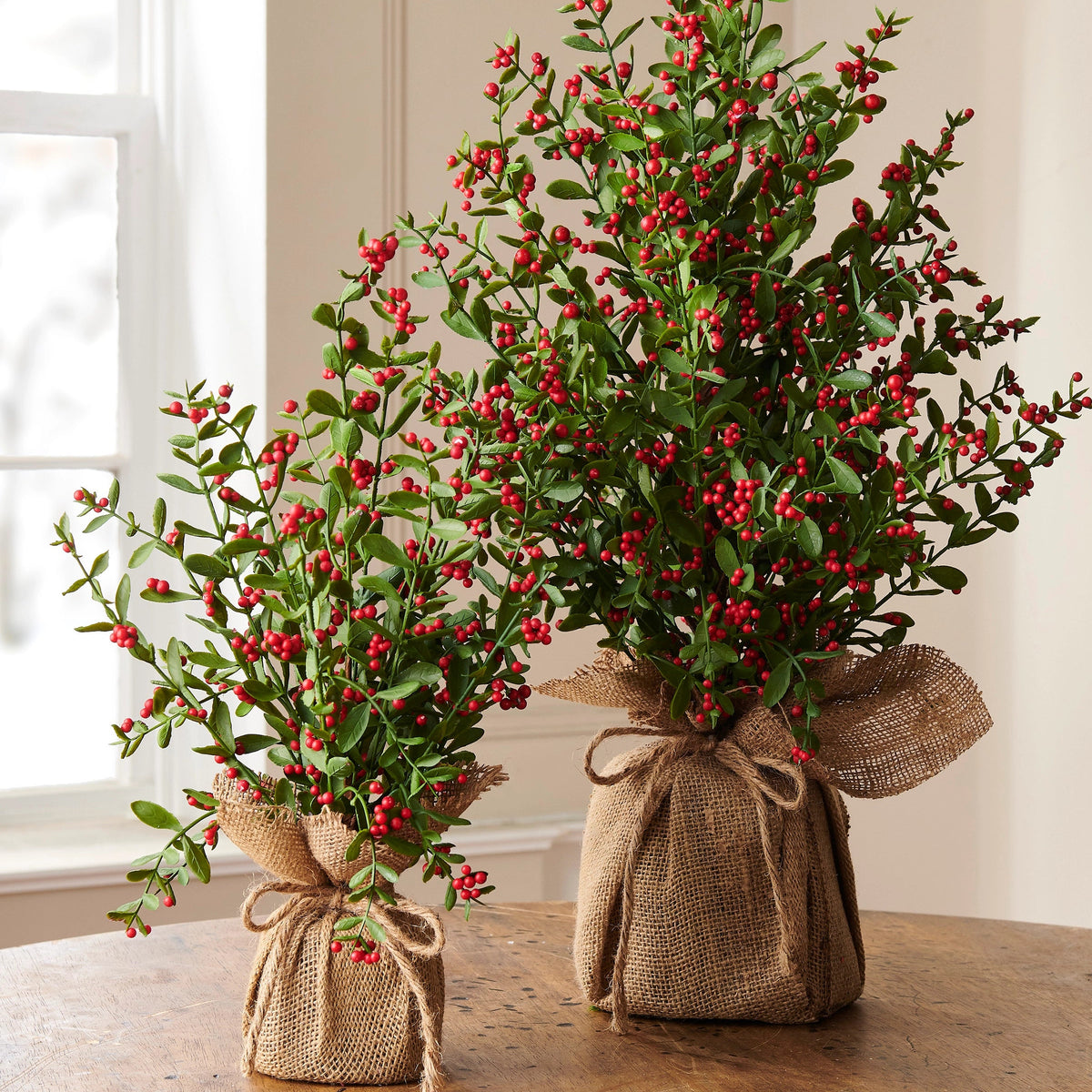 Red Berry Tree in Burlap Bag, 16 in.