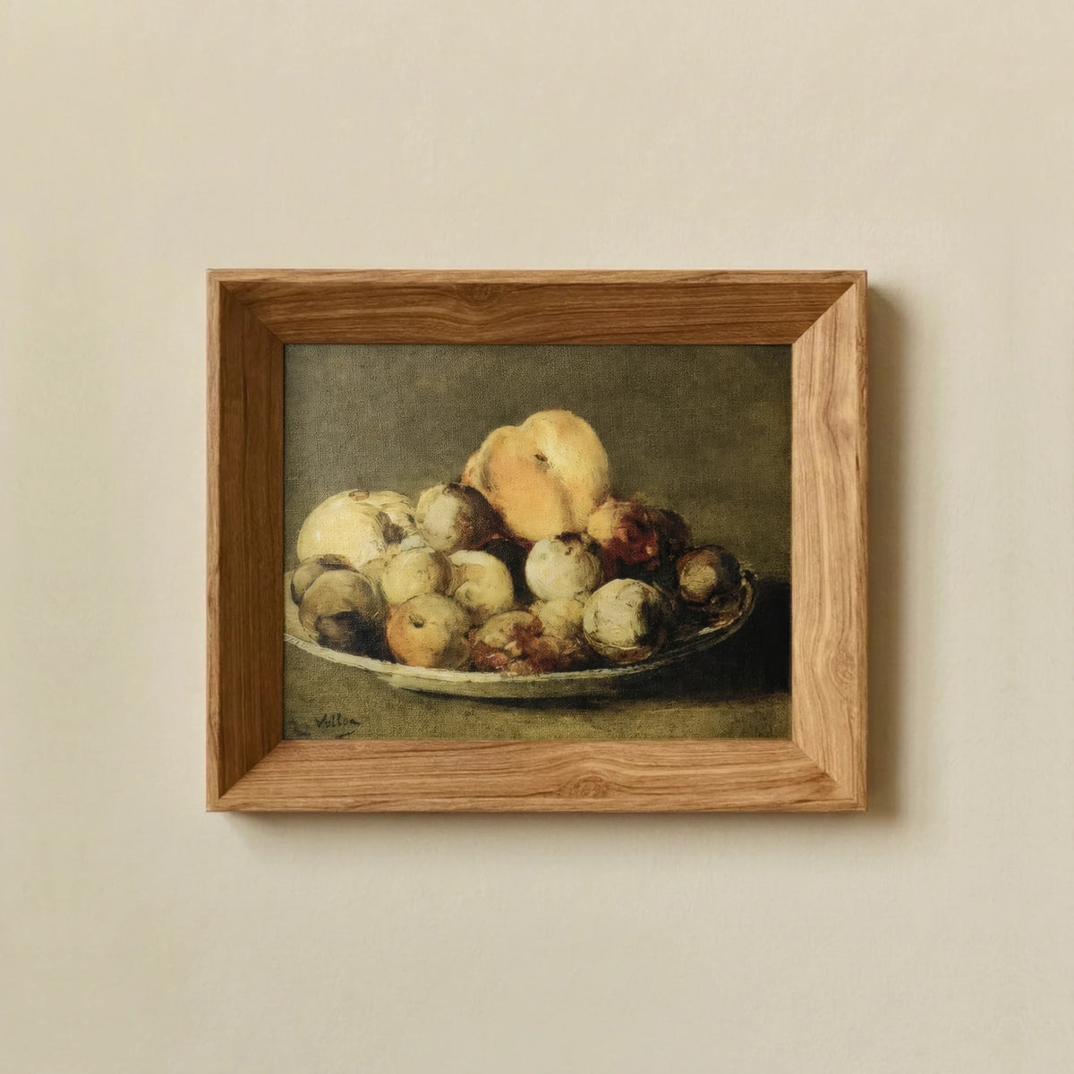 Still Life with Plums and Peaches Framed Artwork, 10 X 8 in.