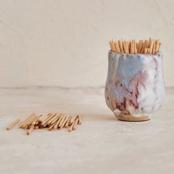 Stoneware Toothpick Holder, 2"
