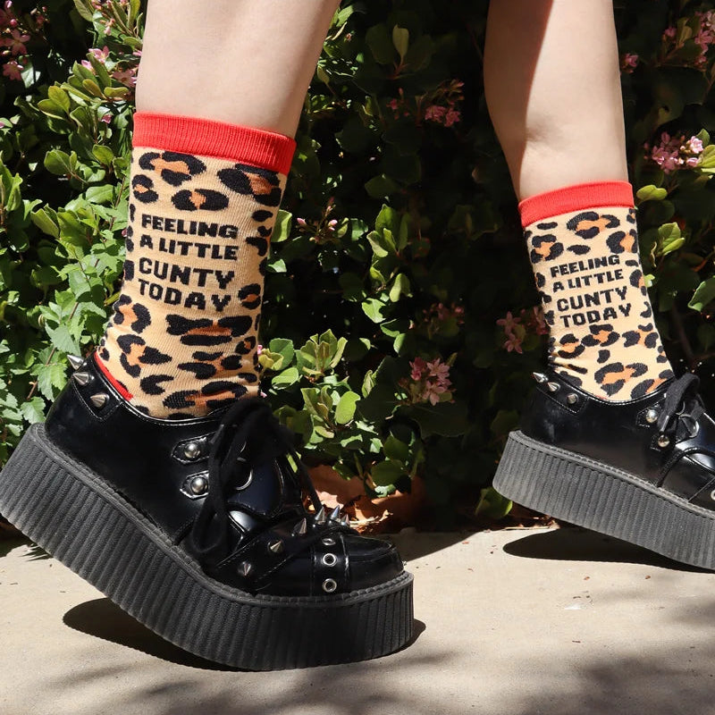 Women's Crew Socks: Feeling A Little Cunty Today