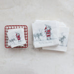 Paper Napkins with Santa Leading Reindeer, 50 pcs, 4