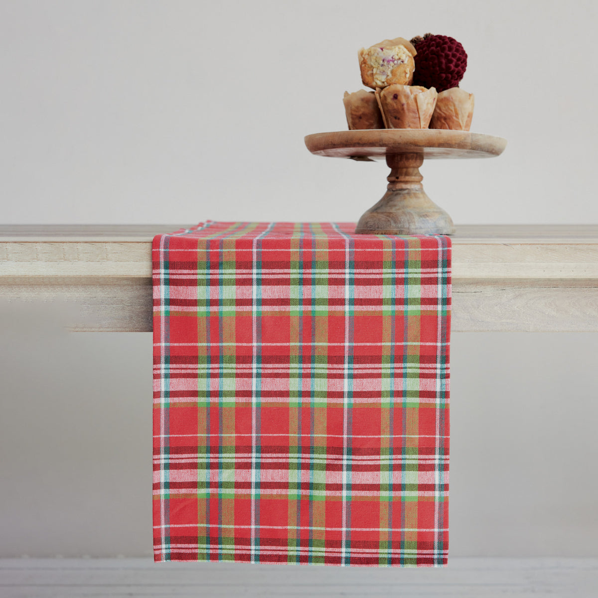 Tartan Plaid Woven Cotton Table Runner, 72
