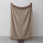 Jacquard Throw with Floral Pattern & Fringe, 60 X 50 in. 3
