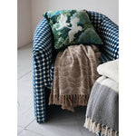 Jacquard Throw with Floral Pattern & Fringe, 60 X 50 in. 2