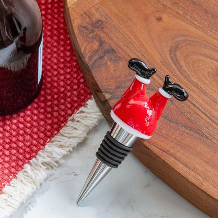 Wine Topper, Santa Pants, 5 in.