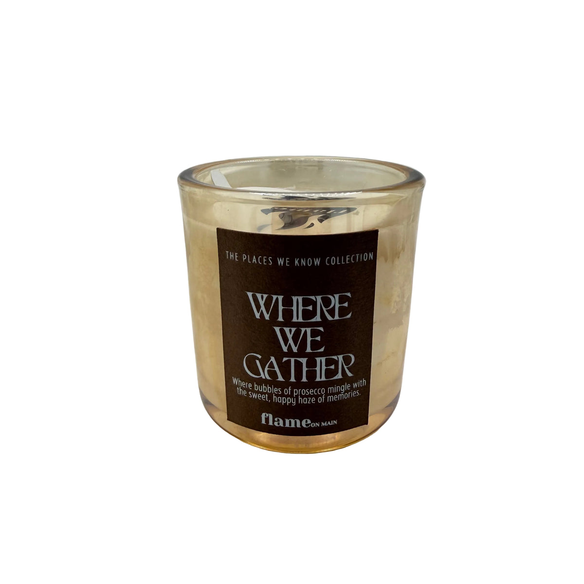Flame on Main Places We Know 3.5oz Candle, Where We Gather. Made in Lake Norman