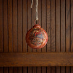 Merry Christmas Santa Metal Red Ball Ornament, 4 in. 2
