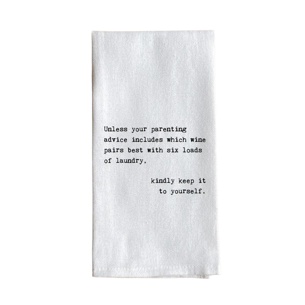 Tea Towel, Parenting Advice