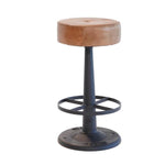 Gavin Counter Stool, Brown Leather and Iron, 14 X 14 X 26 in. 1