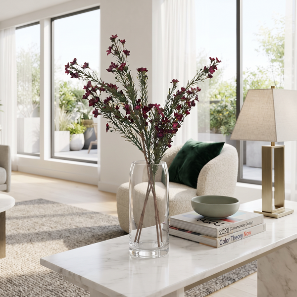 Waxflower Spray, Burgundy, 29 in.