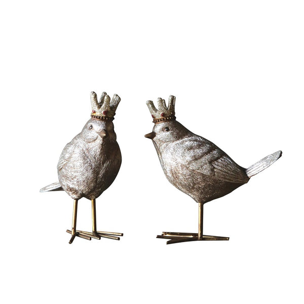 Resin Bird w/ Crown, 5"