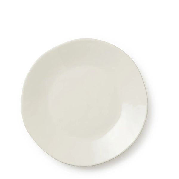 Salad Pate, 9 in., Linen Cream plate with a subtle irregular round shape, perfect for kitchen and dining decor, ideal for entertaining or gifting from Knotty and Board.