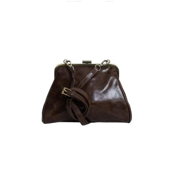 Elsa Small Frame Crossbody, Chocolate