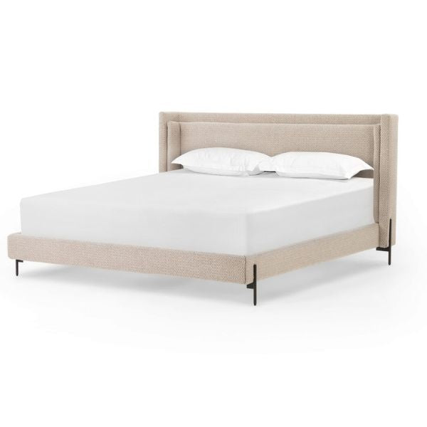 Dobson Bed, King, Perin Oatmeal, 87.5 X 89 X 46 in.