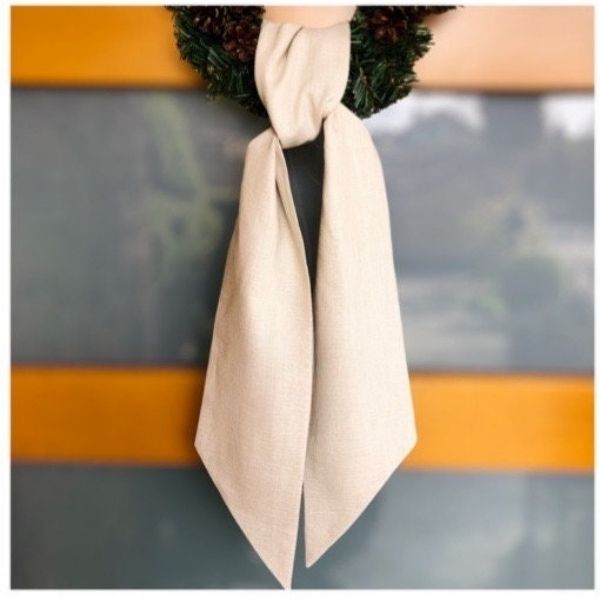 Wreath Sash, Linen, Beige, 5.7 X 58 in.