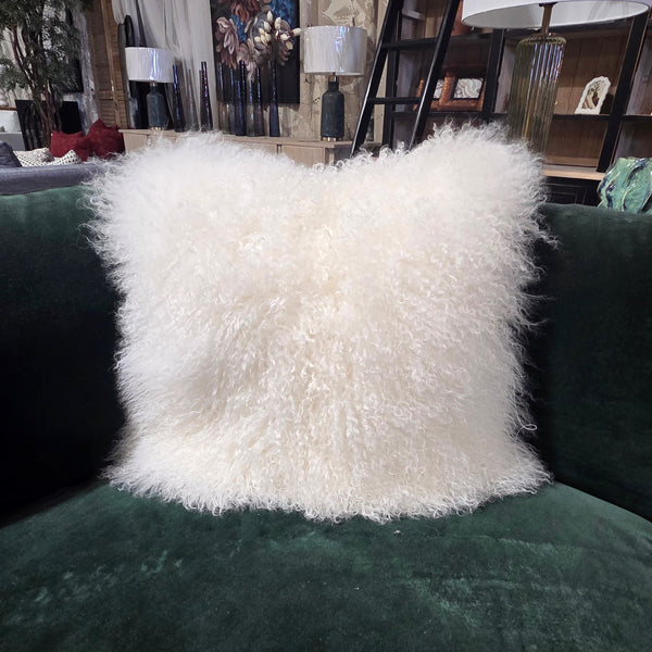 Precedent 22" Mongolian Natural Throw Pillow