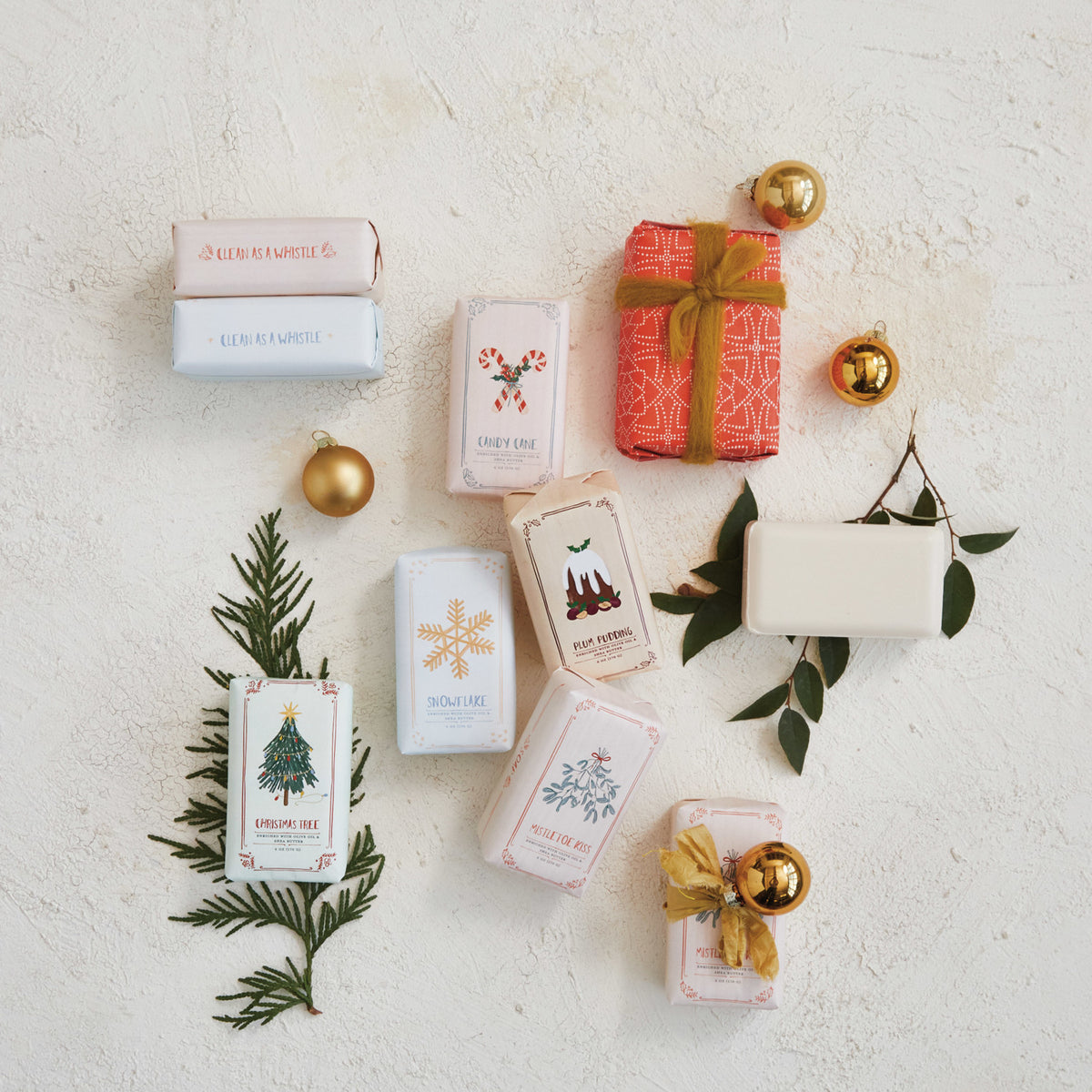 Candy Cane Scented Olive Oil & Shea Butter Milled Bar Soap, 6 oz
