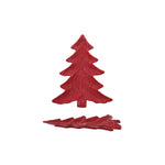 Tree Shaped Ceramic Plate, Red, 11.5 in. 1