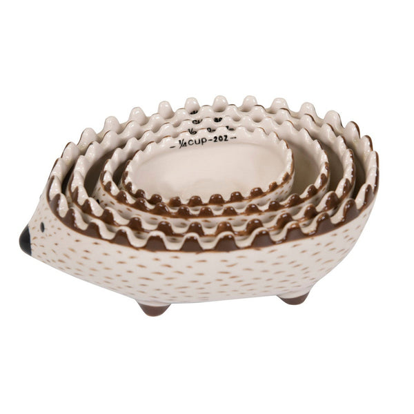 Hand-Painted Hedgehog Measuring Cups, Set of Four