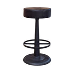 Gavin Counter Stool, Black Leather and Iron, 14 X 14 X 26 in. 1