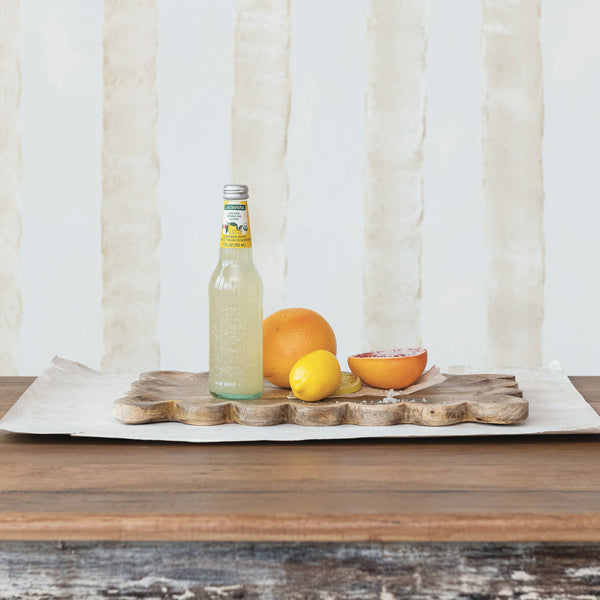 Mango Wood Tray w/ Scalloped Edge, 18 X 10 in.