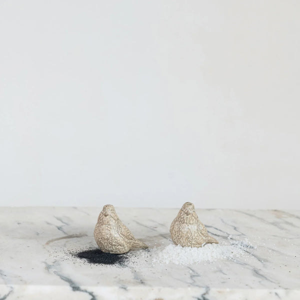 Bird Salt & Pepper Shakers, Set of 2, 3"x 2"