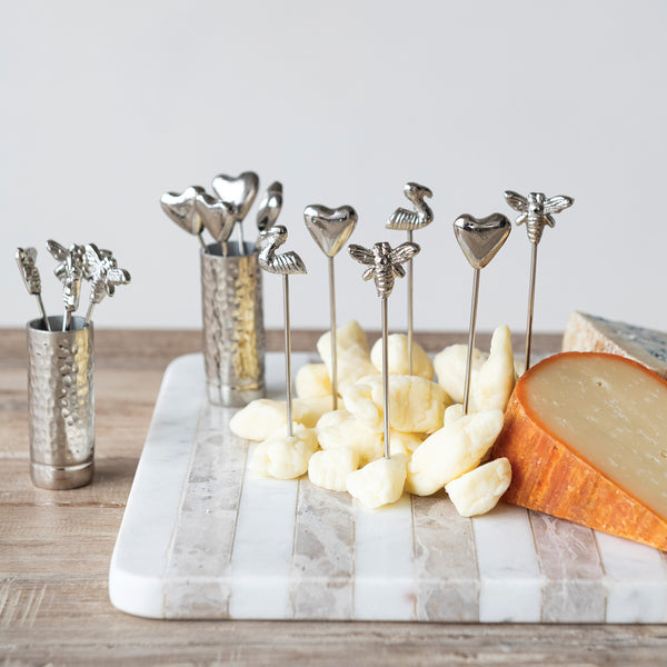 Appetizer Picks with Bee Handles, Boxed Set of 7
