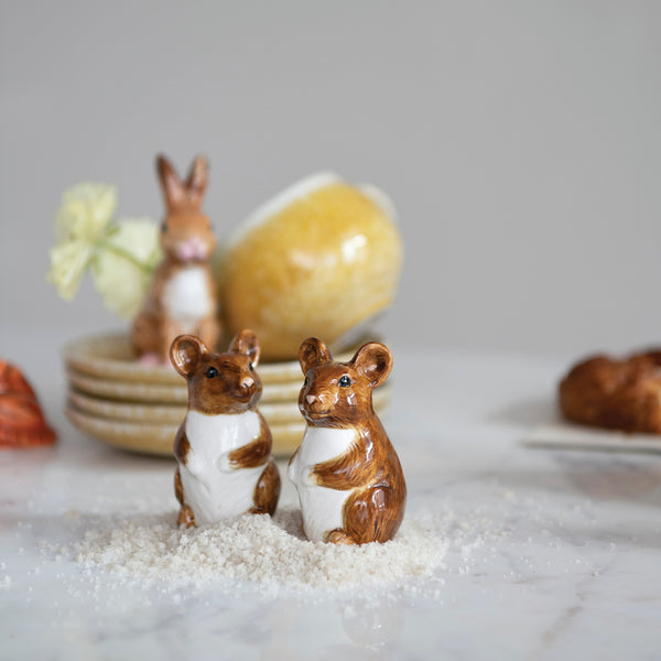 Mouse Salt & Pepper Shakers, Set of 2, 3.25-Inch
