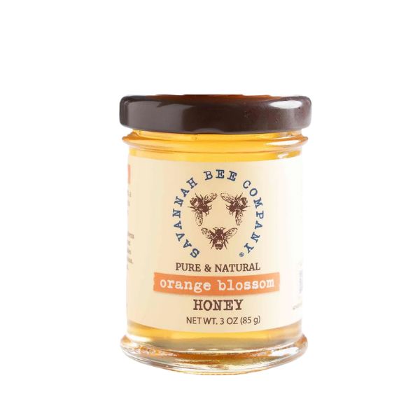 Savannah Bee Co., Orange Blossom Honey, 3 oz. jar of pure and natural honey, perfect for kitchen gifts and dining, offered by Knotty and Board, Every Room Needs A Little Knotty and Board.