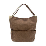 Darcy Zip Front Pocket Bucket Bag, Pecan 1