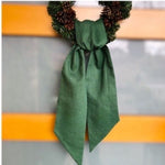 Linen Wreath Sash, Christmas Green, 5.7 X 58 in. 2