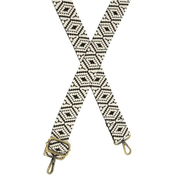 Diamond Woven Strap, Black and White