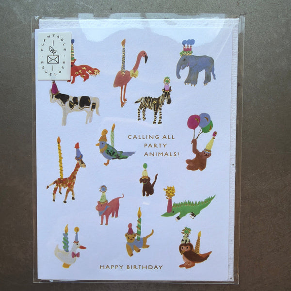 Seedlings Cards, Animal Party Birthday