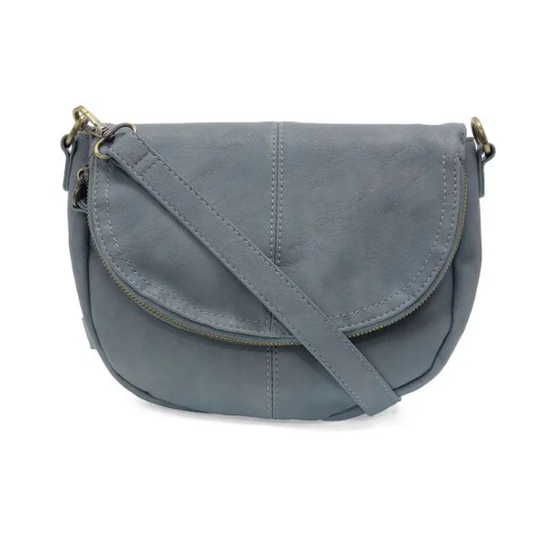 Helene Small Saddle Crossbody, Light Denim