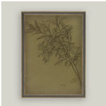 Leaves On Green Framed Antique Art, 11 X 15 in. 2