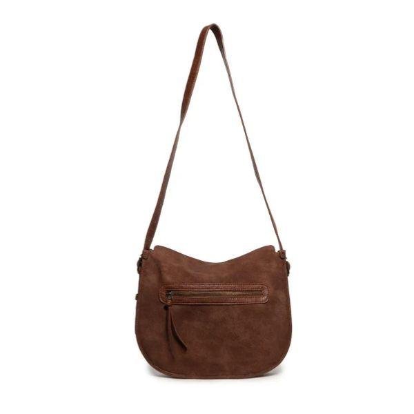 Tori Sueded Hobo Crossbody Bag, Toffee