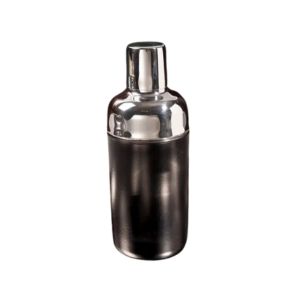 Black & Stainless Steel Shaker, 8 in., sleek bar accessory with polished stainless steel top and matte black base, perfect for stylish kitchen decor and entertaining gifts from Knotty and Board.