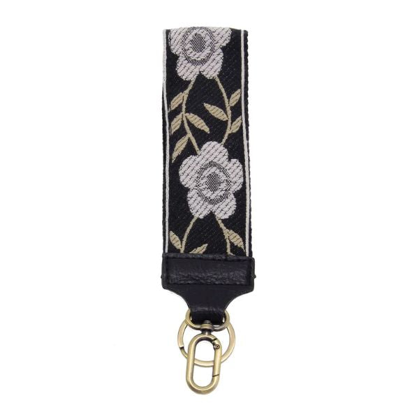 Wild Rose Easy Find Wristlet, Black and White