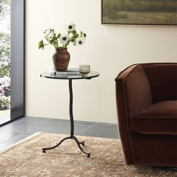 Sophie End Table, Hunter Green Marble