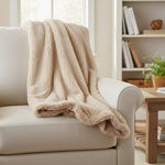 Fur Throw, Faux Rabbit, Natural, 50 X 60 in. 2