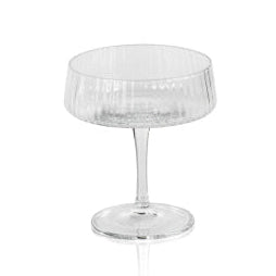 Clear Bandol Fluted Textured Martini Glass, 5.5 in. with elegant vertical ridges, perfect for stylish entertaining and kitchen decor from Knotty and Board. Every Room Needs A Little Knotty and Board.