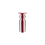 Ceramic Striped Taper Holder, Red & White, 3 X 7.75