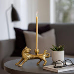 Sleek Fox Taper Candle Holder, Gold, 8 in. 2
