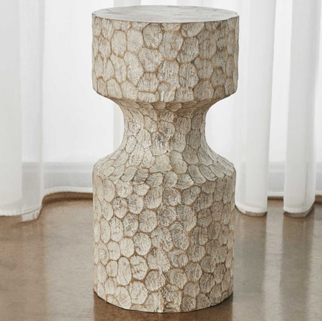Whittled Accent Table, 11 x 22 in.