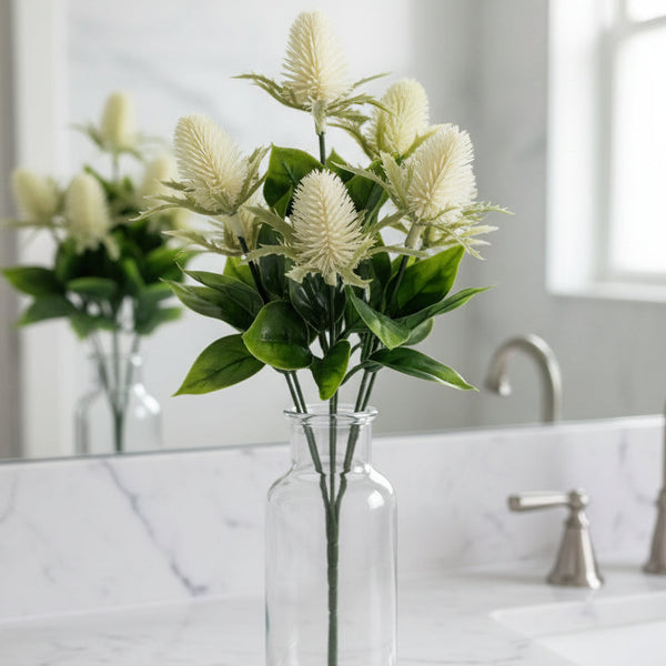 Thistle Centerpiece Accent, White, 12 in.