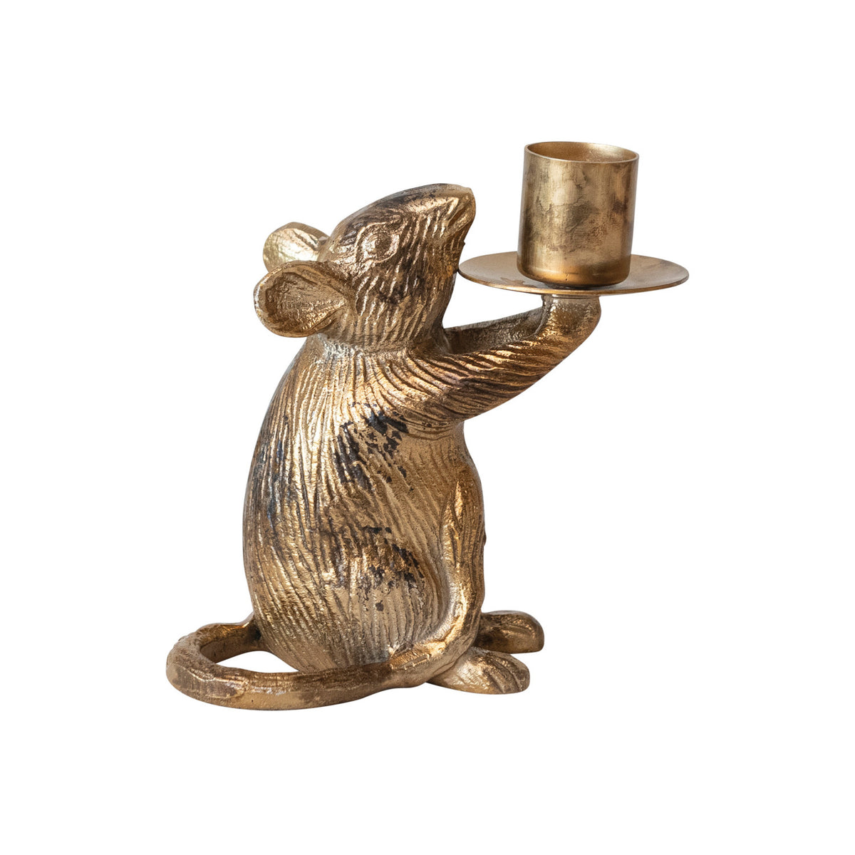 Cast Aluminum Mouse Taper Holder, 4.5 in.