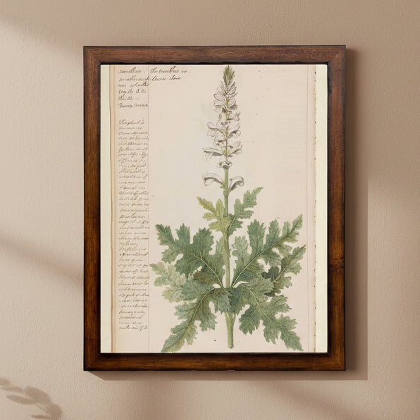 Vintage Flower K Artwork, 16 X 24 in.
