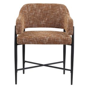 Damsal Fabric Upholstered Dining Chair, Cognac, 23.5 X 20.5 X 31